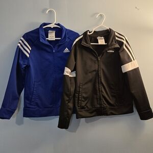 Adidas Kids Full Zip Track Jacket Blue and Black Size 6 ~Lot of 2~